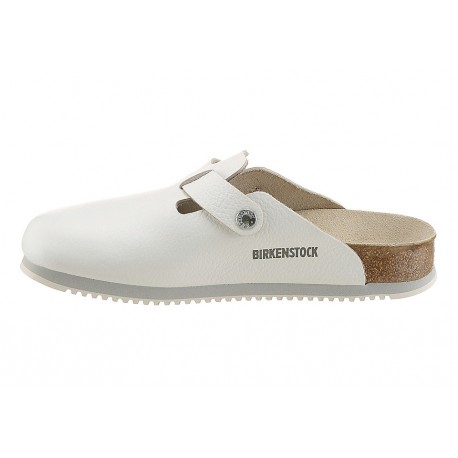 Birkenstock med. šlepetės Boston SL LENA, (baltos, susiaurintos)