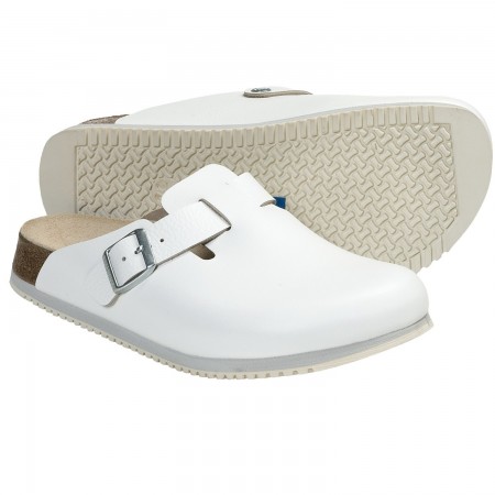 Birkenstock med. šlepetės Boston SL LENA, (baltos, susiaurintos)