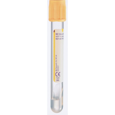 Serumo mėgintuvėliai (5ml) su krešėjimo aktyvatoriumi ir skiriamuoju geliu BD Vacutainer SST II Advance tubes  N100