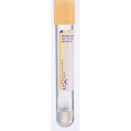 Serumo mėgintuvėliai (8,5ml) su krešėjimo aktyvatoriumi ir skiriamuoju geliu BD Vacutainer SST II Advance tubes N100