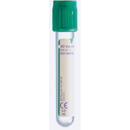 Plazmos mėgintuvėliai (4ml) su ličio heparino priedu BD Vacutainer Heparin tubes N100