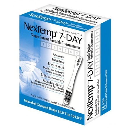 Vienkartiniai termometrai “Nextemp 7-DAY”, 100 vnt. (Medical Indicators, JAV)